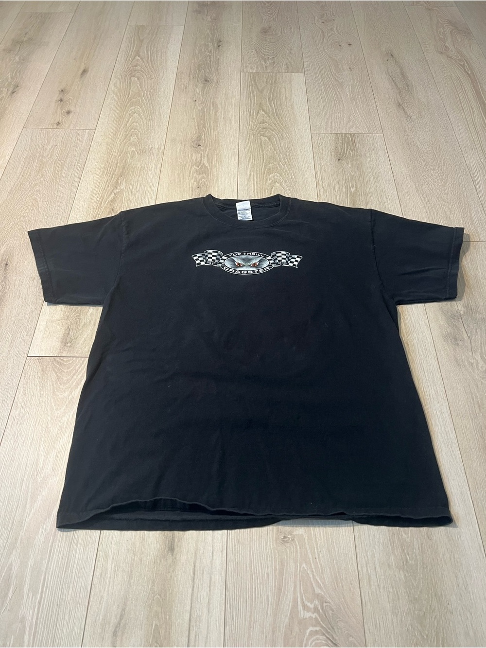 Delta Black Graphic Crewneck Tee with Racing Crest